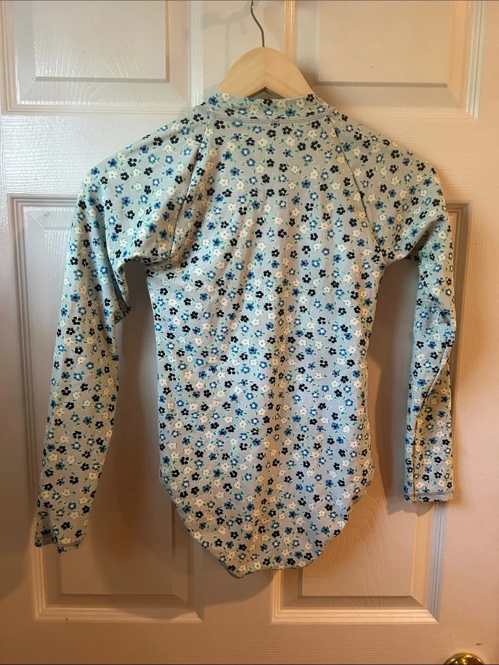 Crewcuts Girls Floral Long-Sleeve Rash Guard Swimsuit  Light Blue